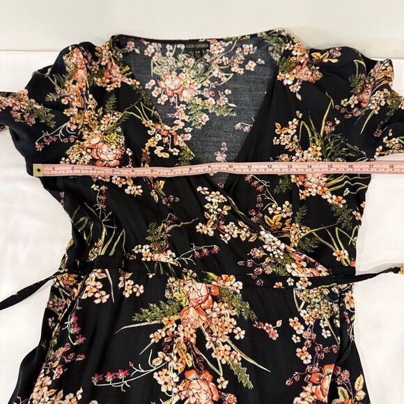 Coco + Carmen Boho Black Floral High-Low Wrap Maxi Dress (S/M) Cottagecore - Picture 8 of 12
